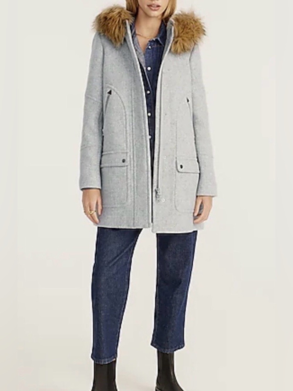J.Crew Italian Nello Gori Stadium Cloth Wool Summit Parka Coat Size 00